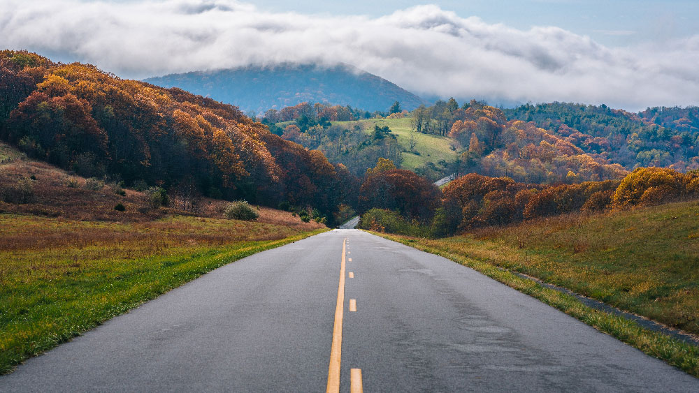 mountain and road