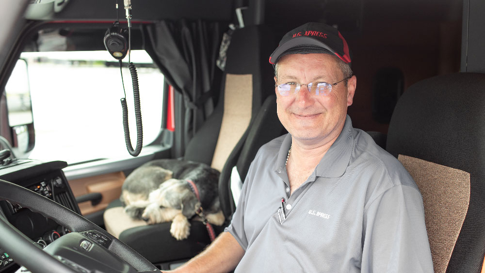 truck driver in cabin